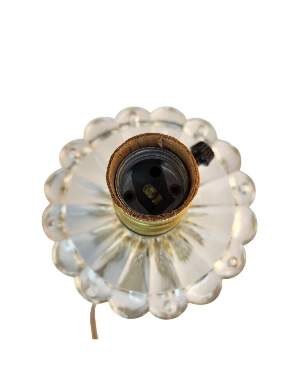 Two Glass Table Lamps with Brass Fixtures Decorative Lighting for Bedside or Liv - Picture 9 of 14